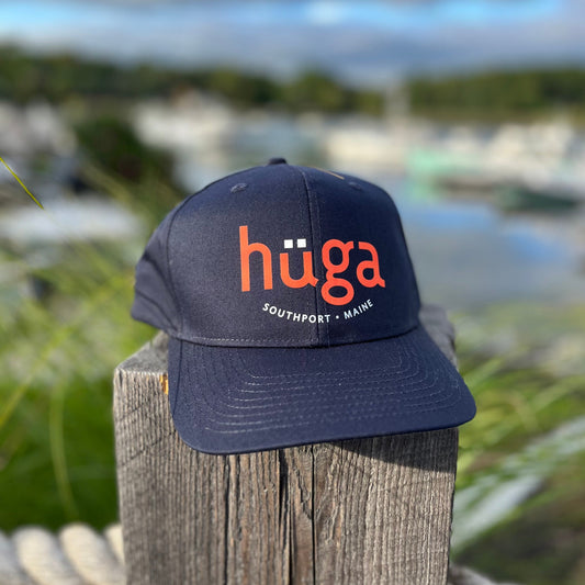 Hüga Baseball Hat / Navy Hat with Orange Logo