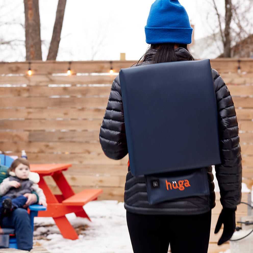 USMade Hüga Heated Cushions in Anchor Grey Vinyl/White Logo